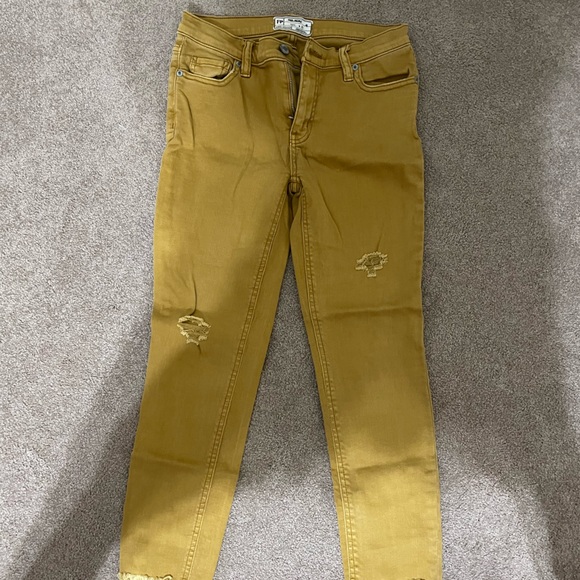 Free people mustard colored jeans, size 25 - Picture 1 of 1